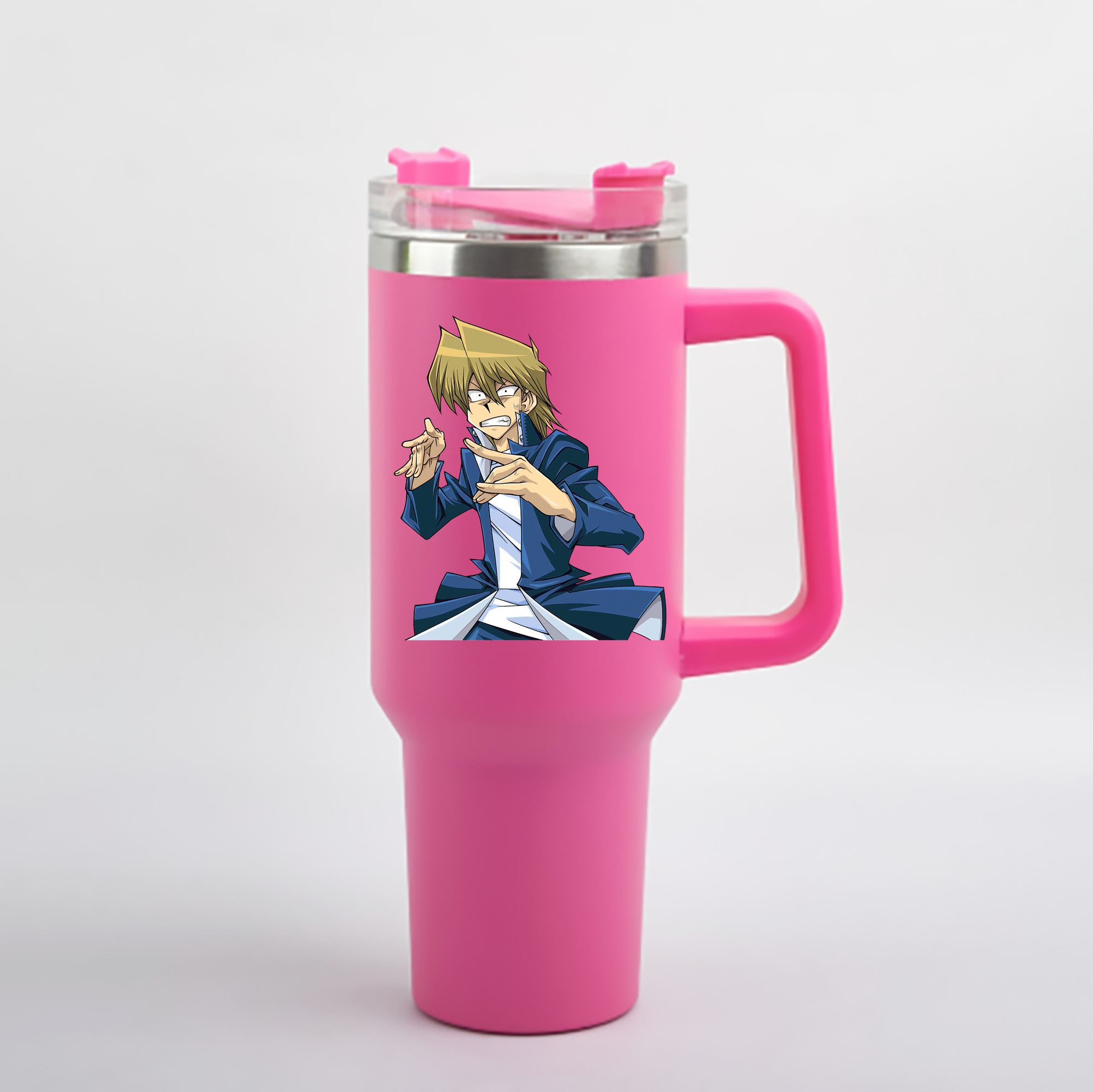 （画像用） 遊☆戯☆王 Yu-Gi-Oh! 1200mL車用タンブラー - クリスタルステッカー（プラスチックストロー付き）